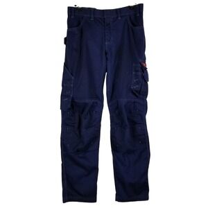 Blaklader Work Pants Men 32x34 Navy Blue‎ FR CAT 2 Flame Resistant Cargo Utility